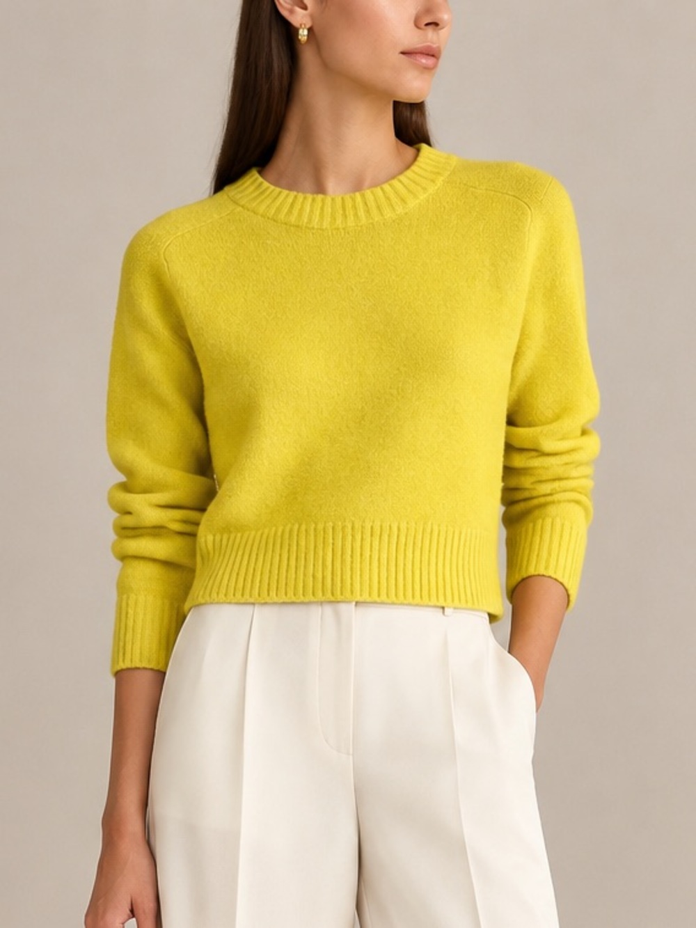 Sunny Yellow Crewneck Sweater Small